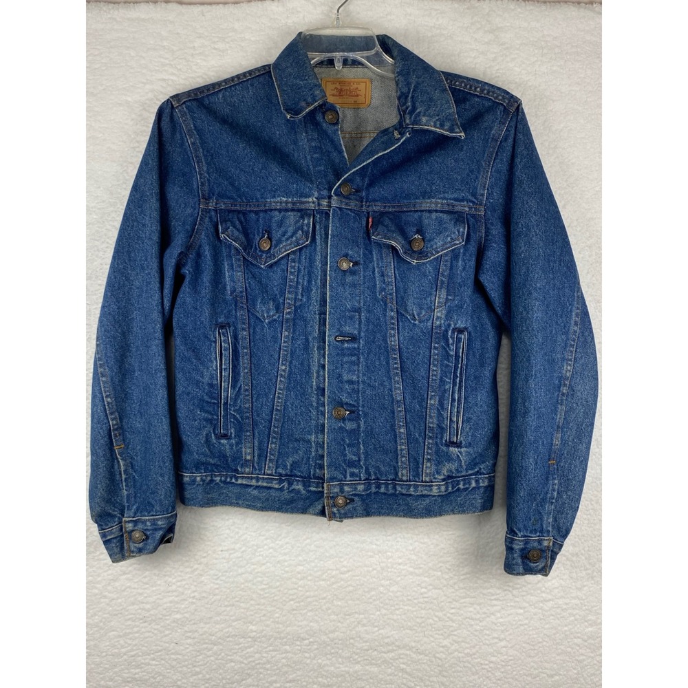Vintage Levis Men's 38 Denim Trucker Jacket 70506 0214 Blue Made in USA